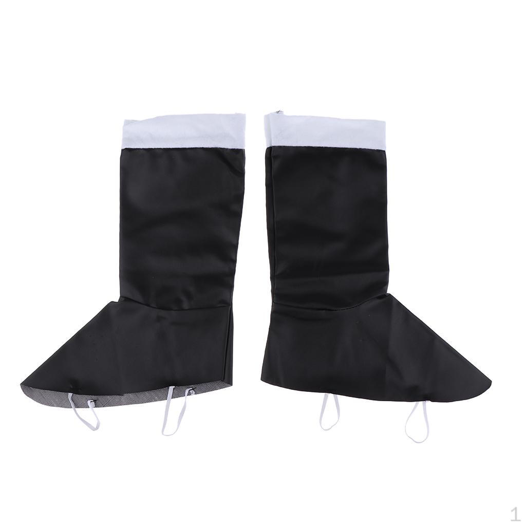 White Boot Top Cuffs Christmas Fancy Dress Shoe Covers