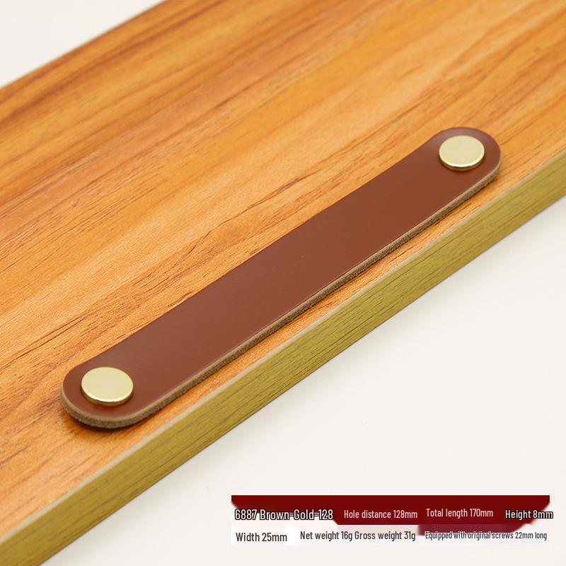 Brown Leather Handle for Cabinets, Wardrobes, Drawers, Boxes, and Luggage