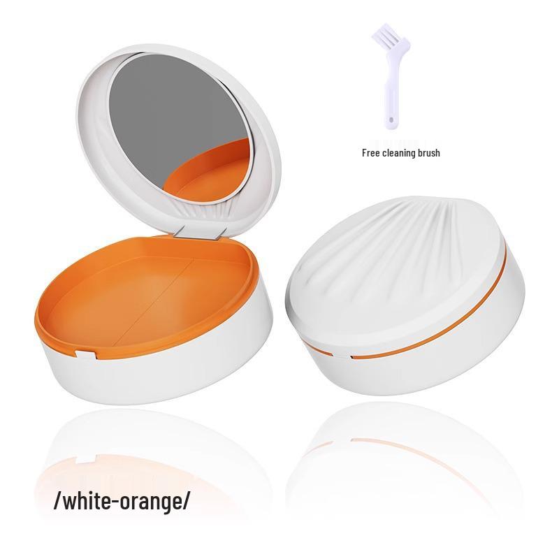 

Бокс для хранения прозрачных элайнеров с зеркалом - Портативный очиститель для ретейнеров и зубных протезов