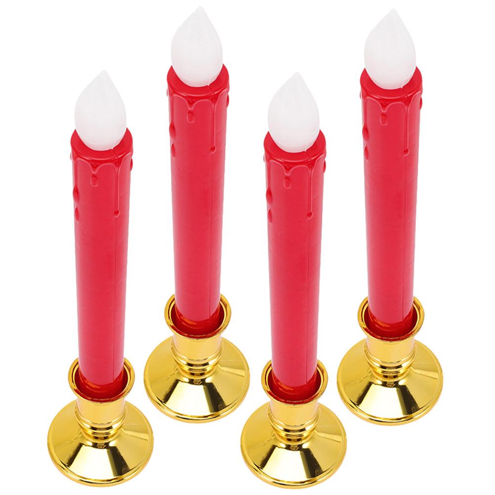 4Pcs Lights Flameless LED Flickering Candles for Wedding Christmas Holiday Party Romantic Decor