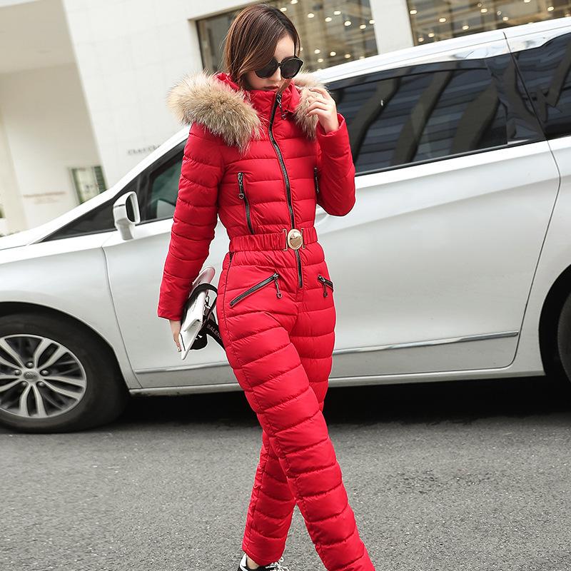 Women's Thickened Winter Fashion Cotton Two-Piece Set: Slimming Waist-Cinched Design