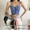 Trendy Zipper Back Tank Top with Chest Pads - Women's Bandeau Bra