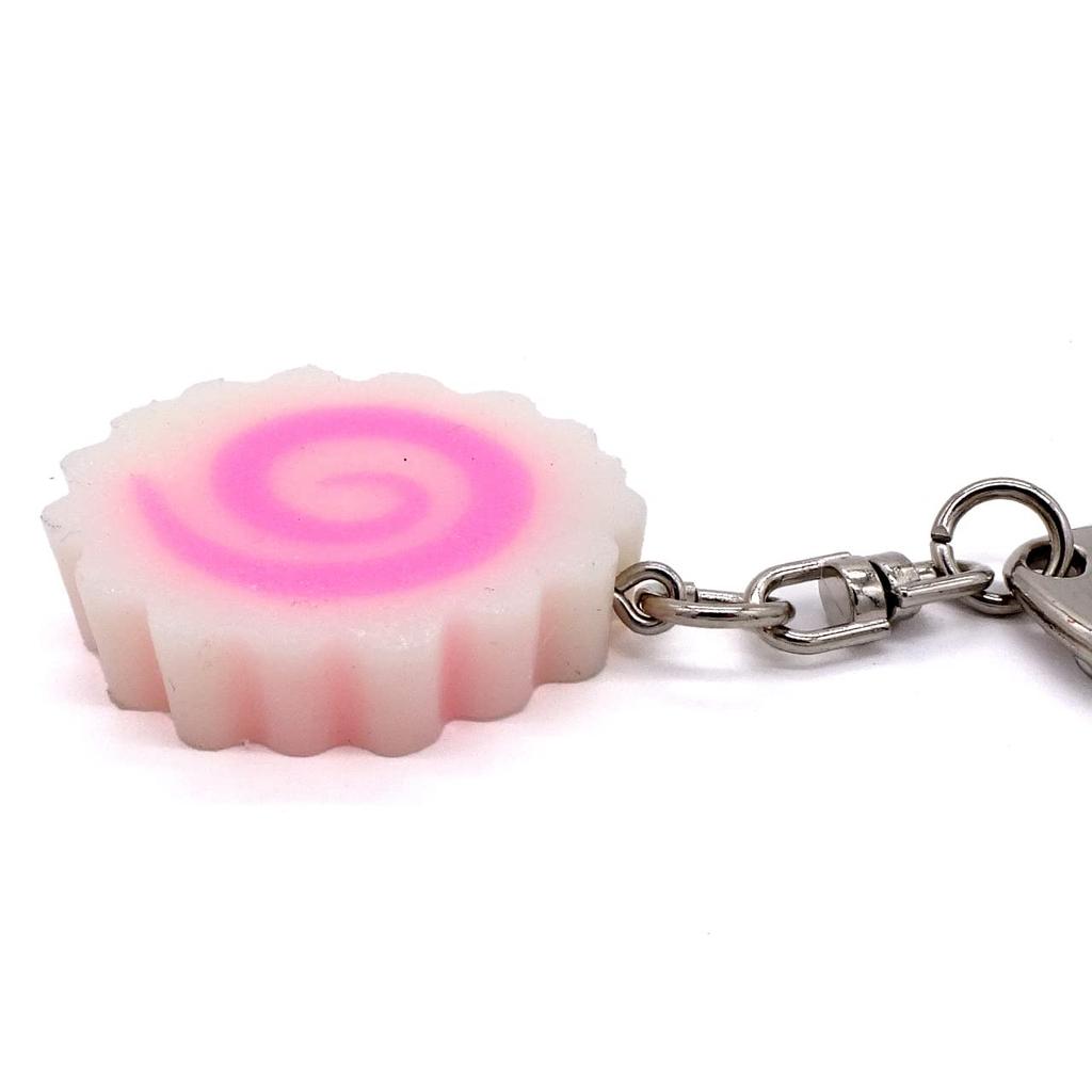 Food Sample Edible Naruto Round 351WK [Coconut Accessories] Keychain Roll, Slice, White,