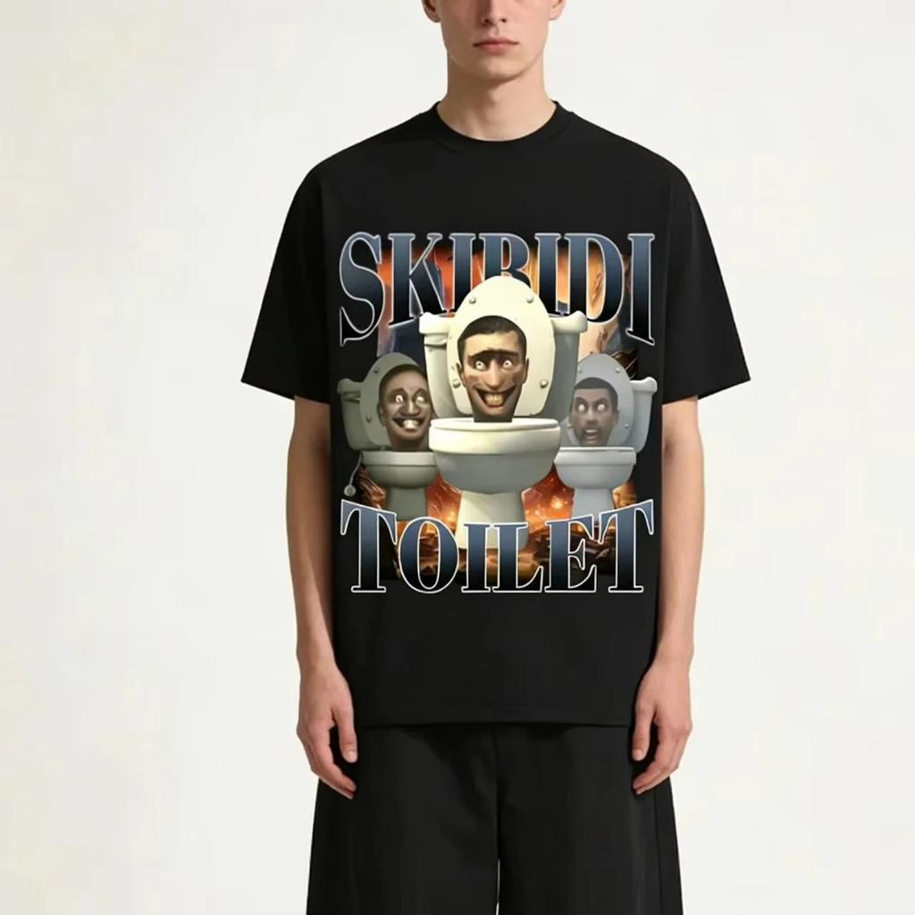 Skibidi Toilet Sigma Ohio Gyatt Divertente Meme Moda Hip Hop Uomo Donna T-shirt Casual Oversize Adulto Bambini Genitore Figlio Maglietta