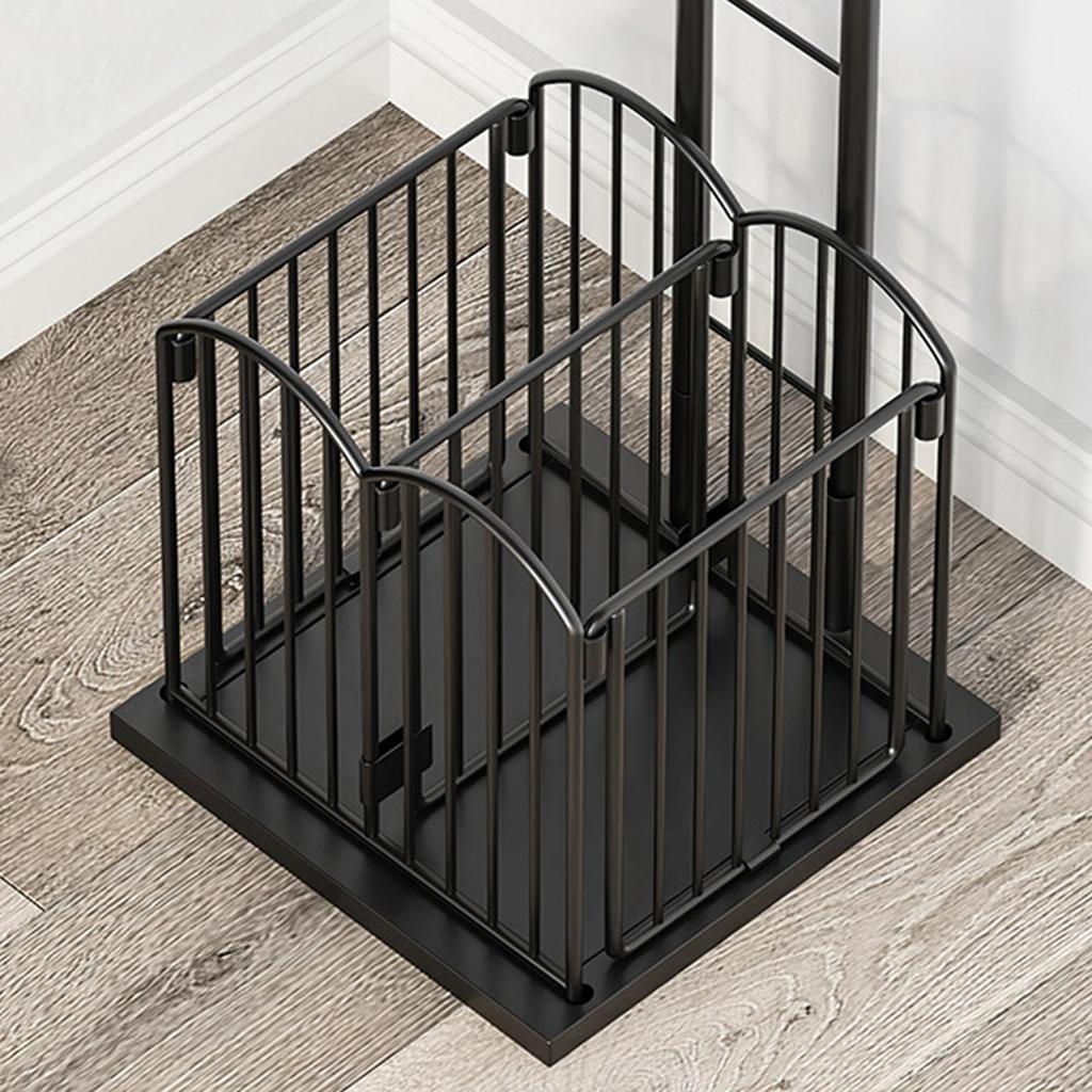 Sports Ball Storage Rack Stable Basketball Holder for Household Garage Rugby Black