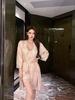 1011 New Ice Silk Sexy and Charming Pajamas Three-piece Thin Breathable Homewear Women's Premium Pajamas