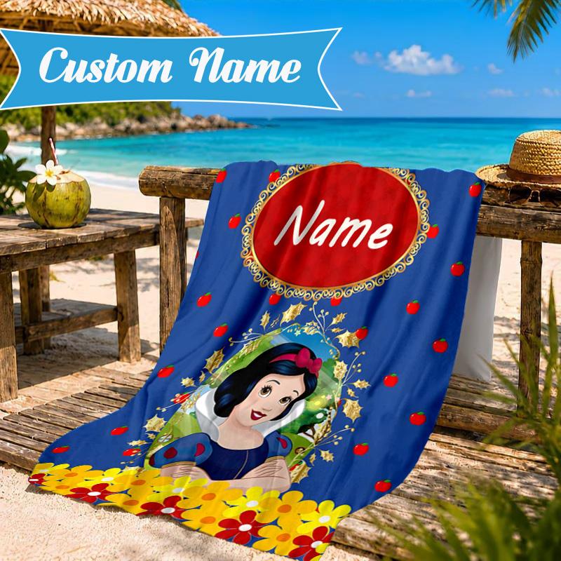 Custom Name Beautiful Princess Beach Towel, Soft Quick-Dry Beach Towel, Ideal for Pool, Camping, Perfect Travel Essential Gift