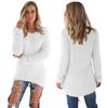 Damen Pullover Oberteil Langarm Unifarben Herbst-Winter