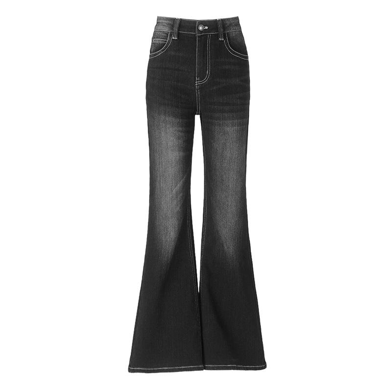 American retro spring and summer new micro-pull slim-fitting mopping the floor lazy washed old thin trousers