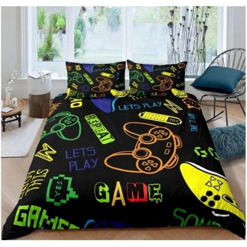 Gamepad Comforter Cover Gamer Bedding Set Teens Video Game Duvet Cover For Youth Kids Boys Modern Game Controller Bedspread
