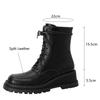 Mode Neue Keilabsatz-Plateau-Stiefel aus Spaltleder Damenstiefel Runde Zehen Lammfell Kurze Stiefel für Damen Hohe Absätze Winter Kniehohe Stiefel Damen