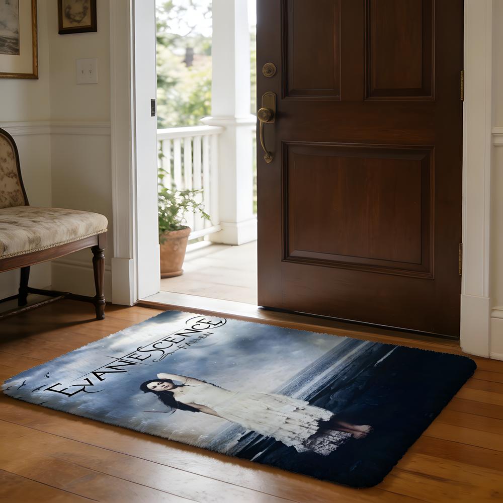 Evanescence Band Floor Mat Soft Flannel Absorbent Mat Non-Slip Rug Home Bedroom Bathroom