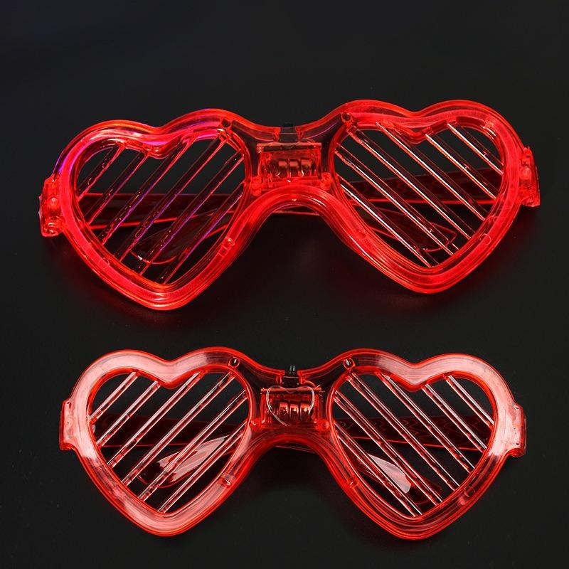 Light Up LED Glasses 5 Colors Heart Shape Glow Glasses Glow In The Dark Party Supplies Neon Party Favors for Kids Adults