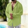 Men's Casual Linen Long Sleeve Hooded Cardigan