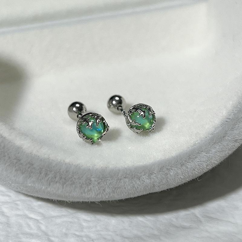 Multi-Color Optional Earrings Niche Simple All-Matching Earrings Moonstone Earrings Can Sleep Without Picking