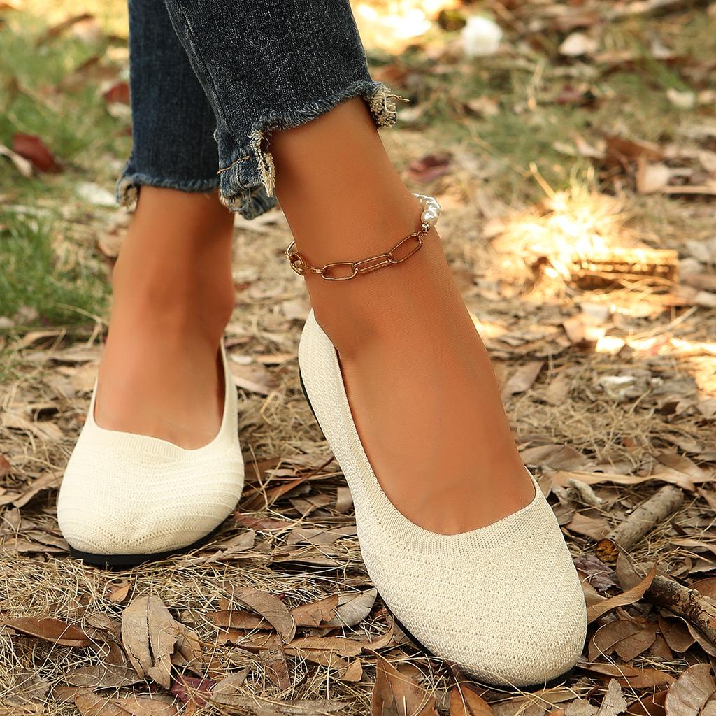 Fashion Shoes for Women 2025 Plus Size Slip on Women's Flats Casual Flats Women Shallow Mouth Round Toe Soft Bottom Mesh Ladies Shoes