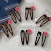 2 Pcs Fashion Hair Clips for Women Leopard Print Dripping Oil Water Drop BB Clip Bangs Clip New Cute Girl Oval Hairpin Edge Clip
