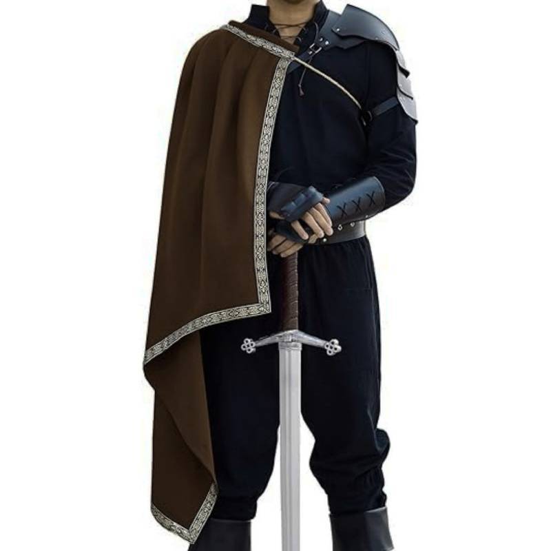 Medieval Renaissance Cloak For Cosplay And Themed Parties Made Of Polyester With Embroidered Detailing For Adults