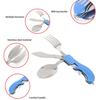 Camping Utensil with Key Ring 4-in-1 Stainless Steel Spoon Knife Fork Bottle Opener
