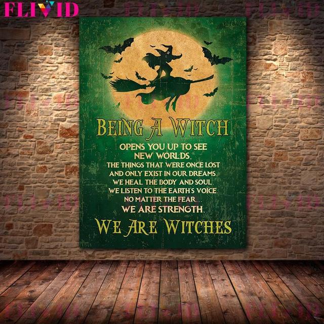 Plant Witches and Soul Witches Vintage Wall Art Canvas Painting Wizardry Garden Gifts Vintage Posters and Printing