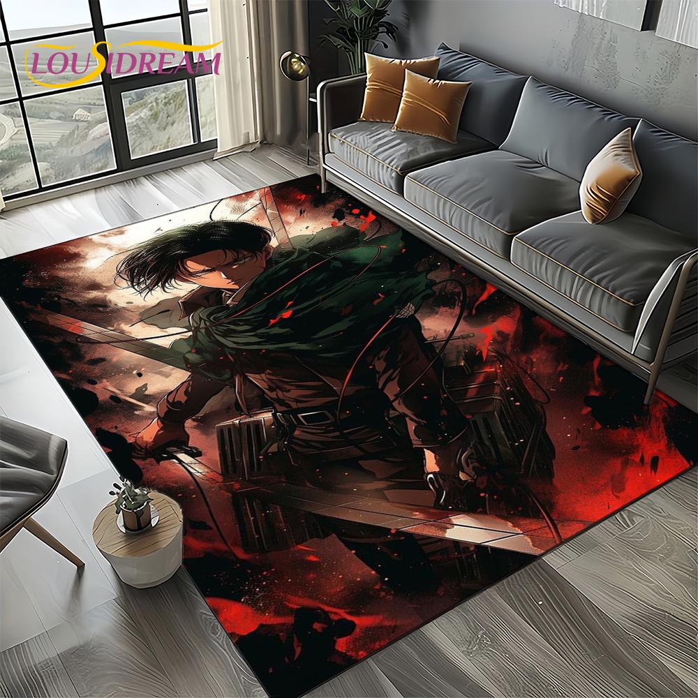 Attack on Titan Eren Anime Cartoon Carpet Rug for Bedroom Living Room Home Sofa Decoration,kids Play Decor Floor Mat Gift