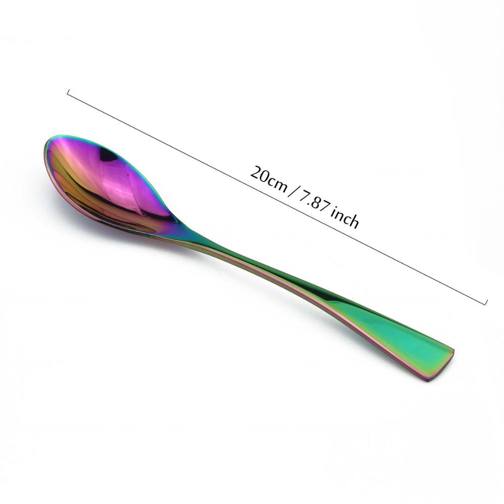 1-Pieces Rainbow Dinnerware Set Colorful Mirror Tableware Set Stainless Steel Western Cutlery Set Kitchen Accessories
