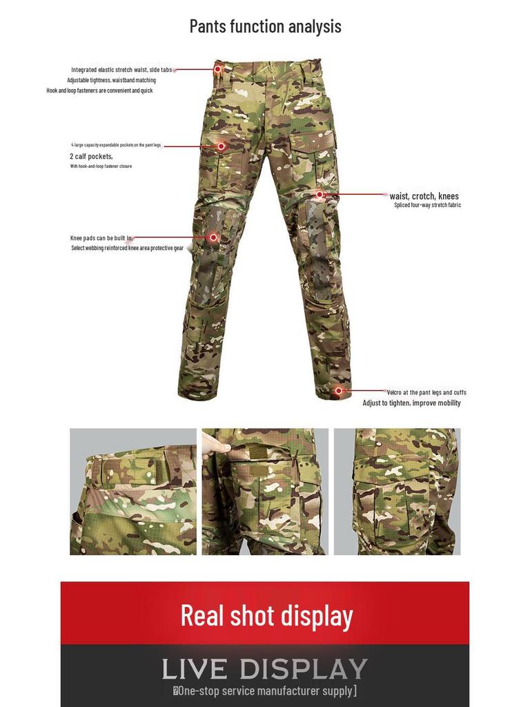 Olive Green Camouflage Training Suit - Durable Outdoor Workwear for Men and Women