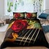 Valentine's Day Rose King Queen Duvet Cover Red White Floral Bedding Set Romantic Flowers Quilt Cover Polyester Comforter Cover