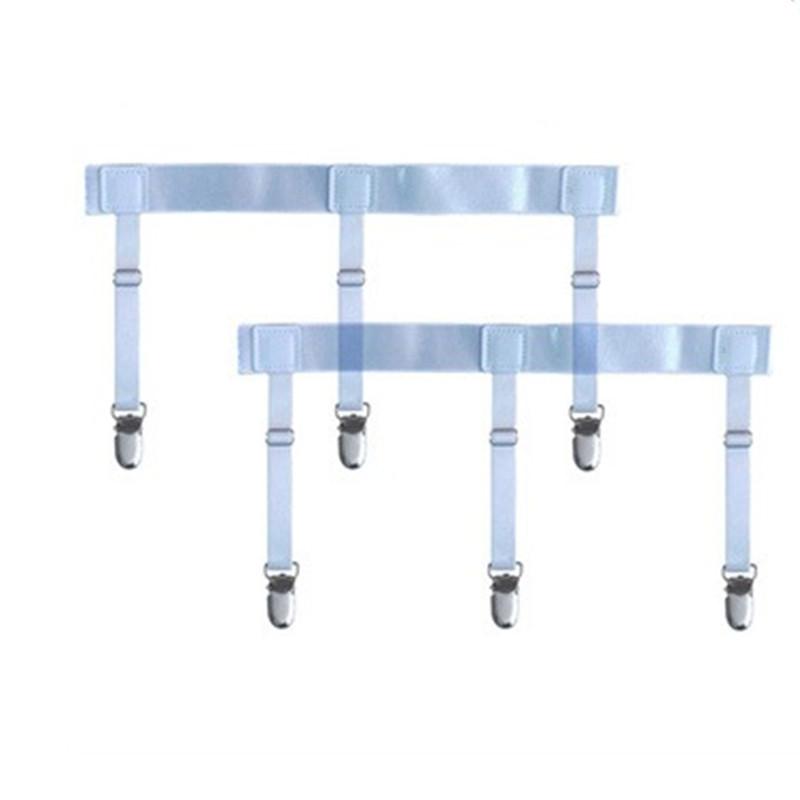 1 Pair Elastic Mens Shirt Stays Striped Suspenders Straps Anti-skid Belt Garters Nylon Adjustable Shirt Holders For Male