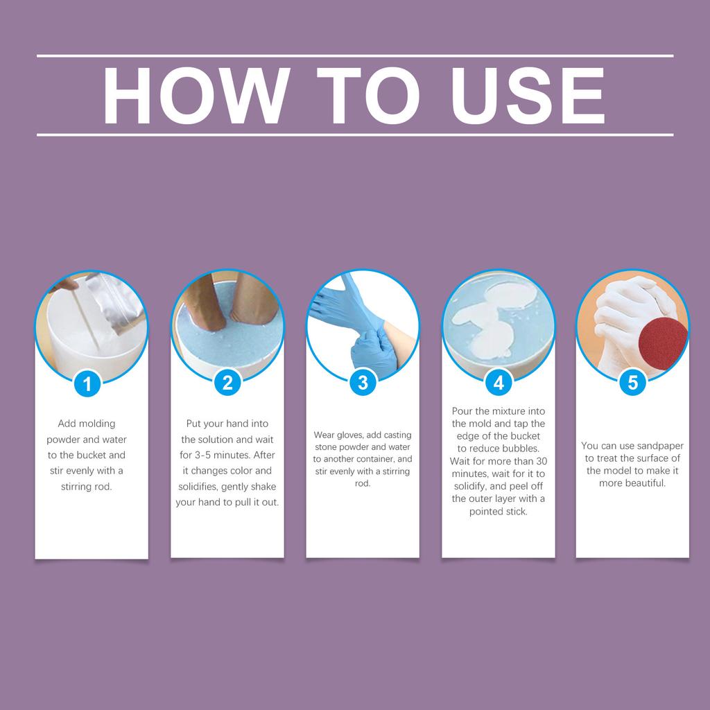 Hand Mold Powder DIY Set Clone Powder 3D Model Powder Hand Print DIY Souvenir Hand Model Set