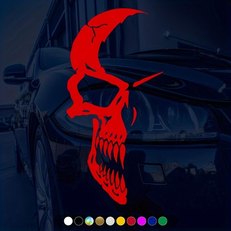 

Половина лица Череп Искусство Наклейки на автомобиль Авто Бампер Заднее лобовое стекло Авто Стайлинг Виниловые наклейки для автомобиля Мотоцикл Наклейки на окна 14X28CM