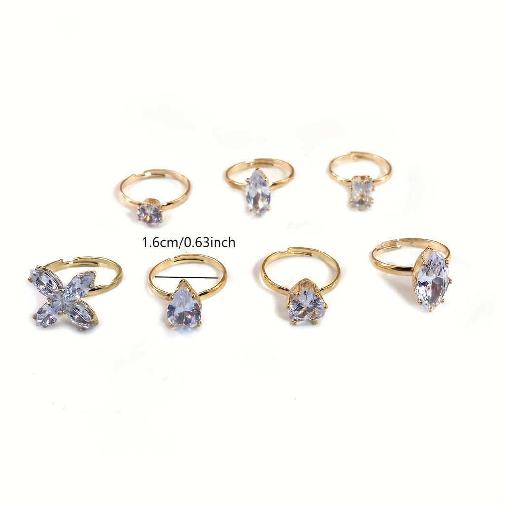 Sparkling Rhinestone Heart-shaped Water Drop Flower Shaped Foot Ring Charming Women's Summer Beach Party Vacation Foot Zircon