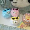 Kawaii Sunglass Hair Ball Keychain Creative Cartoon Plush Doll Keyring Bag Pendant Backpack Hanging Decoration Couple Gifts