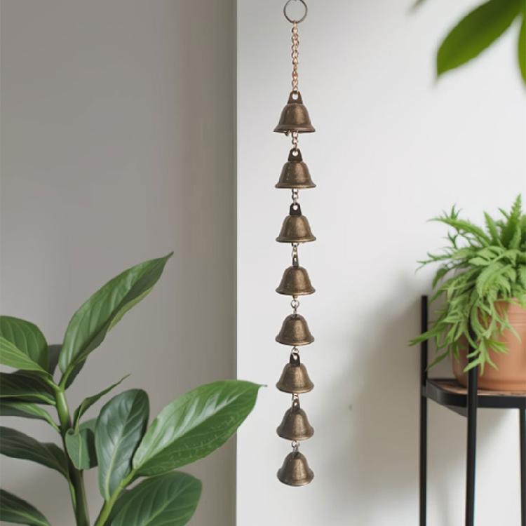 Balconies Metal Wind Chimes Hanging Decors With Bells and Chain, Soft Bells Accent for Patios, Porch, Window or Entryway