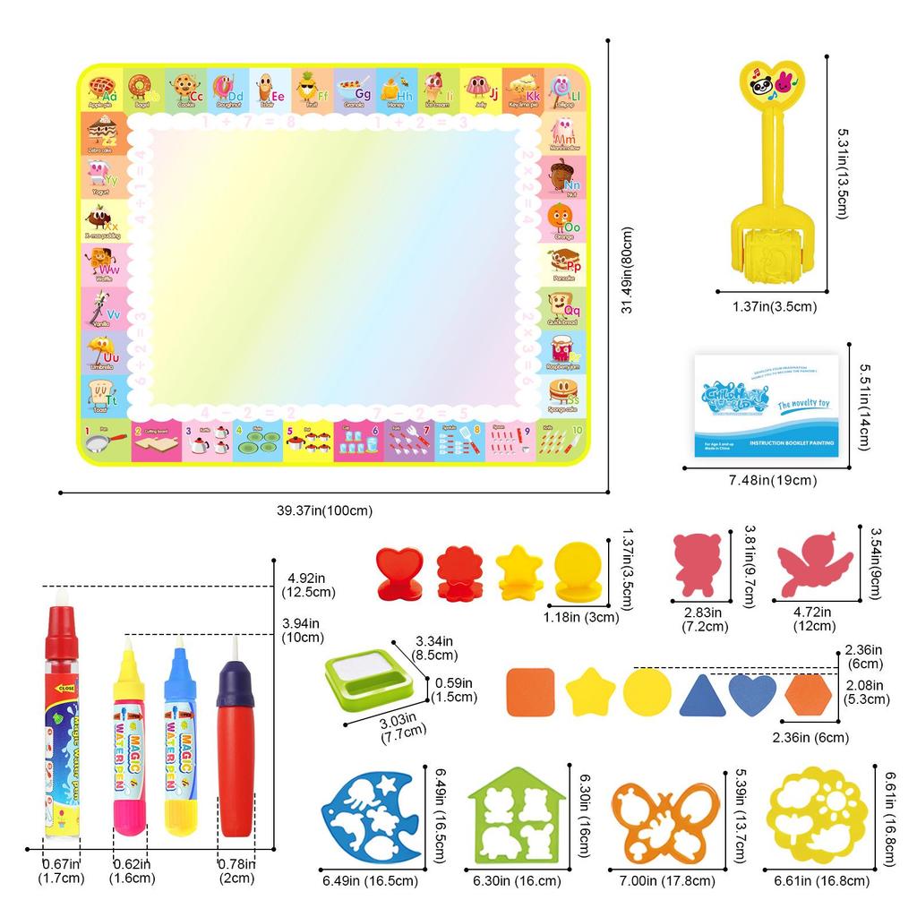 Children's Water Painting Canvas, Clear Doodle Mat, Early Education Toy, Multiple Styles