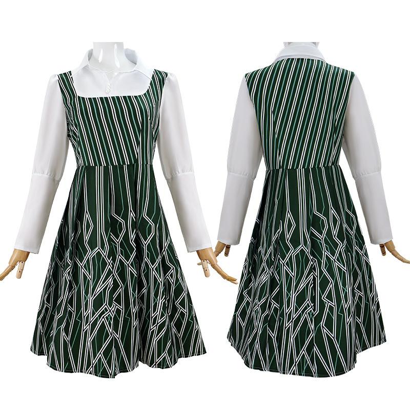 Wicked Cosplay Movie Nessarose Costume White Shirt Green Dress Full Set Medieval Dresses For Women Girls Theme Party Holiday