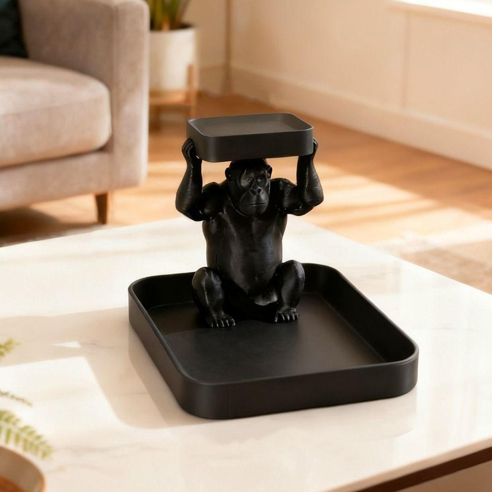 Practical Plastic Gorilla Storage Tray Cute Decorative Gorilla Tray Ornament Unique Key Storage Tray Living Room