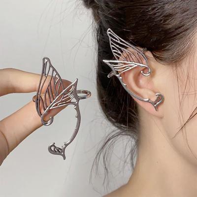 Σκουλαρίκια μονό πλάι Φύλλο/δεξί αυτί Fairy Ear Cuff Σκουλαρίκι Ξωτικό Ear Clip Αντίκες Χρυσό Σκουλαρίκια Γυναικεία Goth Halloween Earcuff