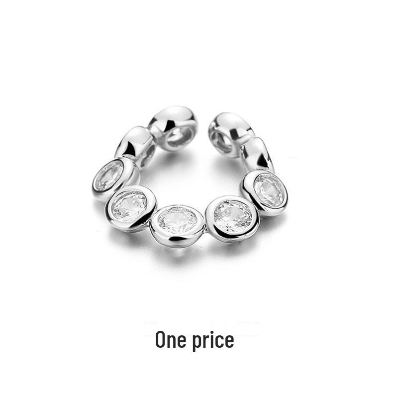 Zirkonia Doppel-Schicht Strass-Kreuz-Kette Ohne-Piercing Stern Ohr-Manschette für Damen