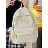 Bow Embroidery Ribbon Nylon Backpack Large Capacity Laptop Schoolbag Fashion