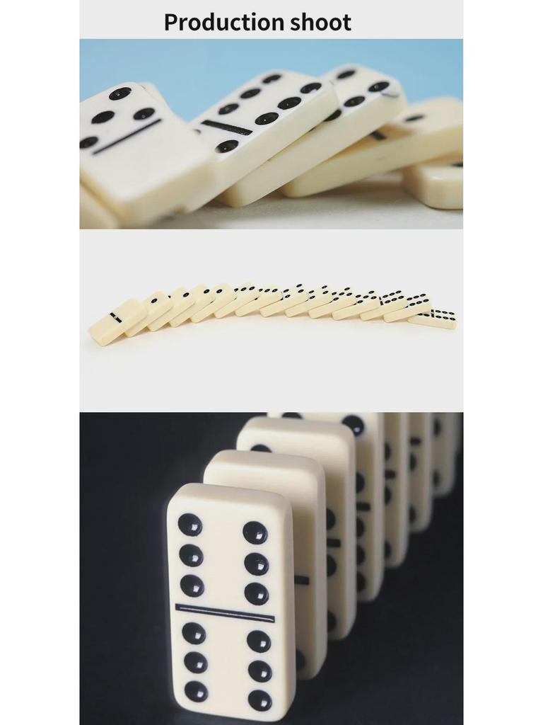 Gioco da Tavolo Domino in Melamina da 28 Pezzi con Scatola in Pelle - Giocattolo da Interno per Scacchi e Carte, 21 cm