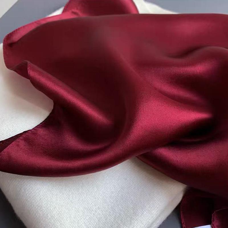70cm Solid Color Small Square Scarf Women Trendy Versatile Neck Scarf Match Blazer Shirts Decorative Bandana