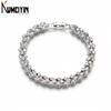 Minimalist European & American Full Diamond Crystal Roman Bracelet for Women In Silver Zircon