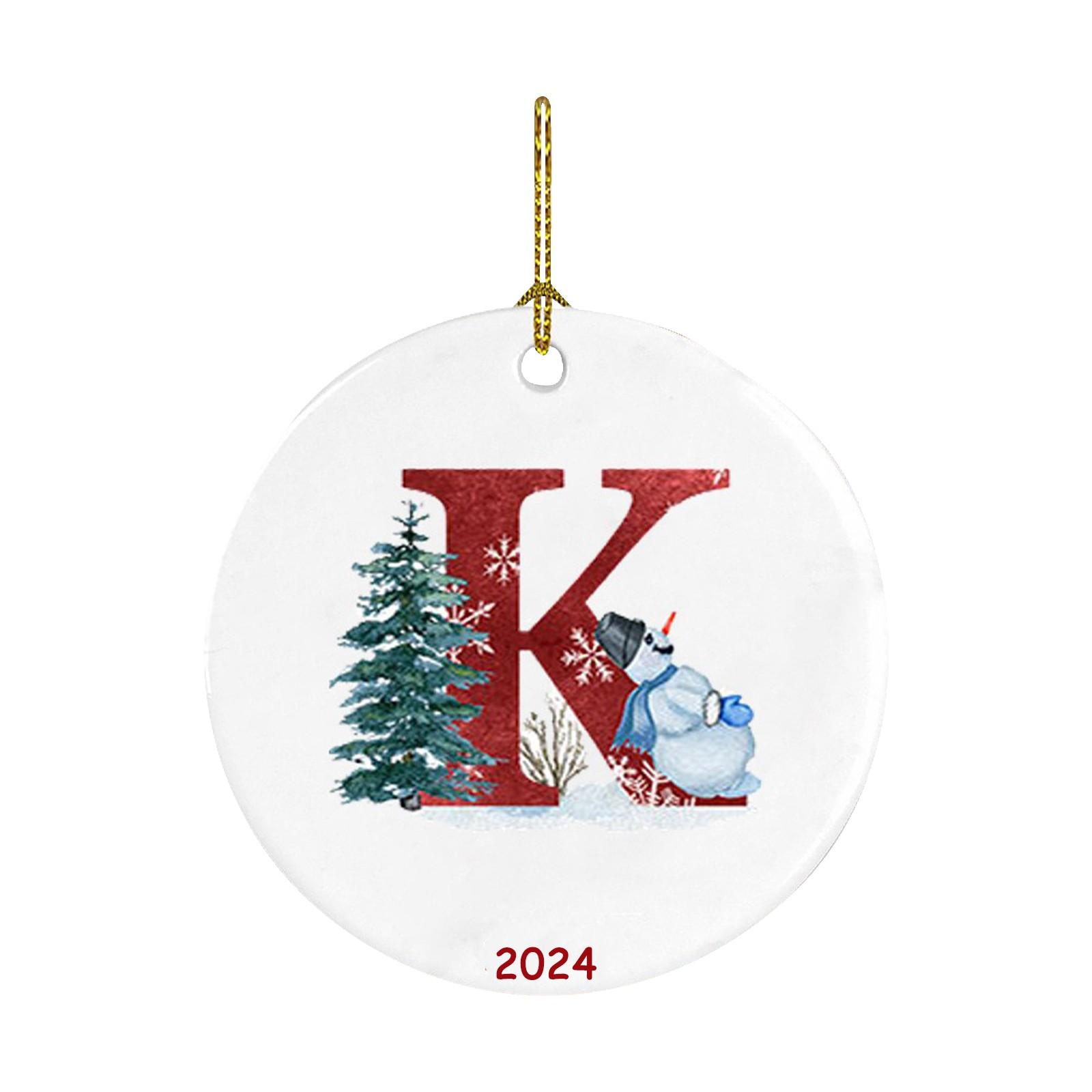 

26 букв Санта Рождественская подвеска Акриловая подвеска для автомобиля Украшение на рождественскую елку One Size