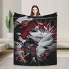 Soft Warm BlanketBoy Girl Camping Kasane Teto Character Throw Blanket  Flannel Bedspread For Couch Street Trend Sofa Bed Cover