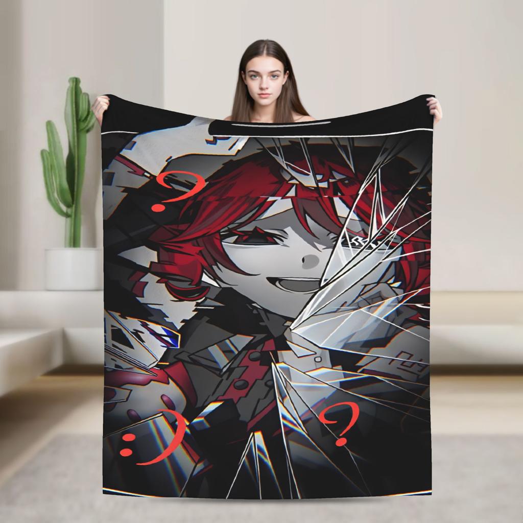 Soft Warm BlanketBoy Girl Camping Kasane Teto Character Throw Blanket Flannel Bedspread For Couch Street Trend Sofa Bed Cover