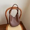 Women's bag, mother and child bag, summer large-capacity high-end woven soft-faced underarm shoulder bag, light luxury fashion tote