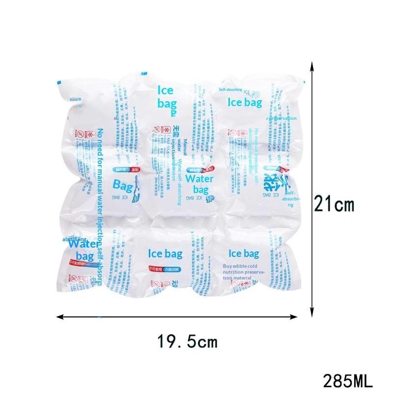 Absorbent Ice Packs Reusable Self Priming Ice Icing Packs Cold Compressed Beverages Chilled Food Preservation Gel Dry Ice Packs 9 grids
