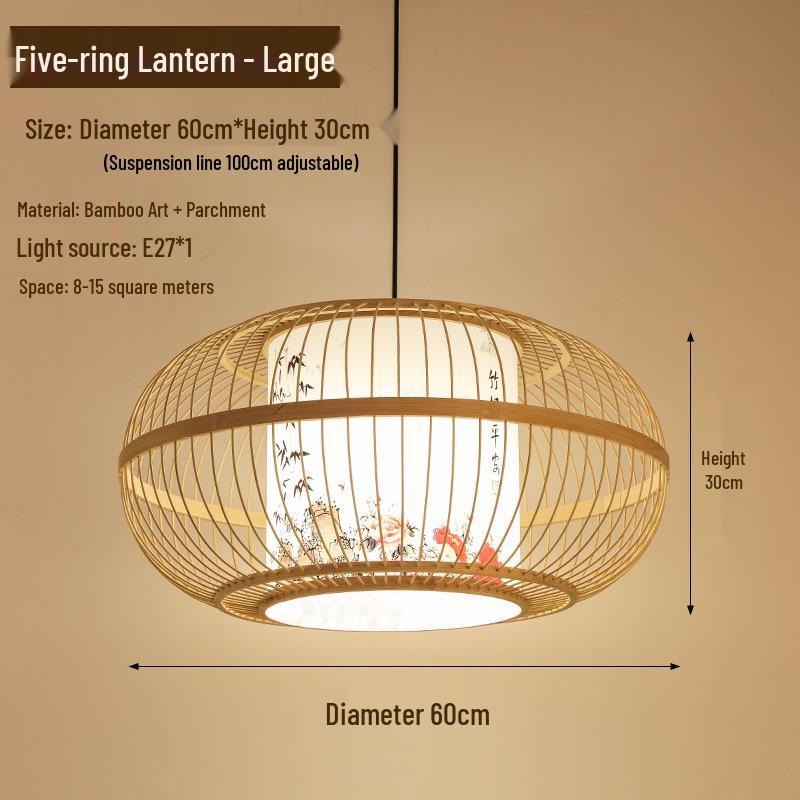 Retro Zen Bamboo Weaving Pendant Lamp for Restaurants & Teahouses