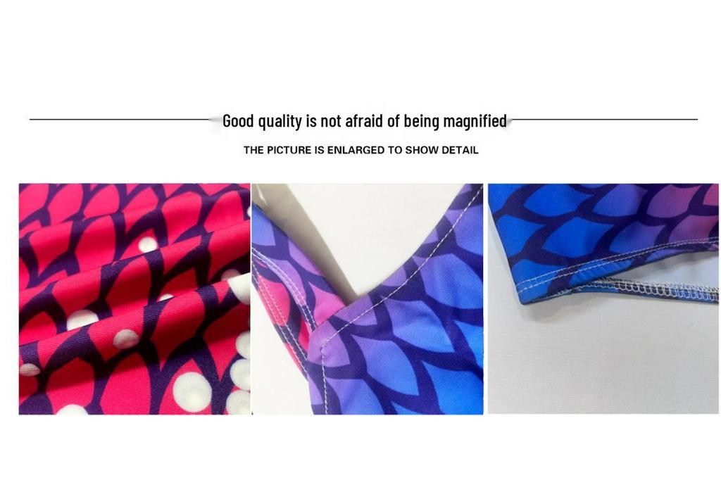 Girls' Mermaid Gradient Two-Piece Swimsuit Party Costume